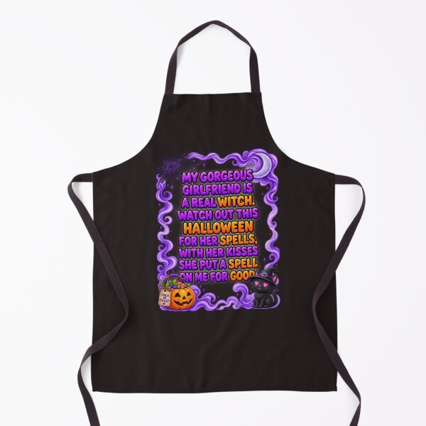 Item preview, My Gorgeous Girlfriend Is A Real Witch Funny Halloween Couple Shirt designed and sold by CopyVibes.