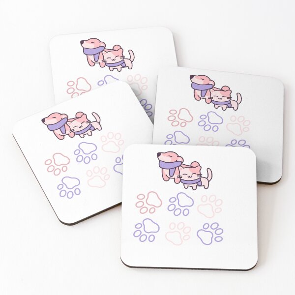 Item preview, Cute Kawaii Cat and Dog Winter Scarves Sticker Pack Paw Prints designed and sold by Esraa-Arts.