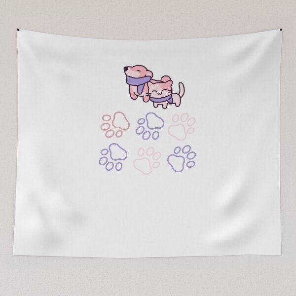 Item preview, Cute Kawaii Cat and Dog Winter Scarves Sticker Pack Paw Prints designed and sold by Esraa-Arts.
