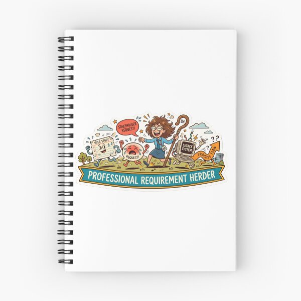Item preview, Professional Requirement Herder - Funny Business Analyst Cartoon Sticker designed and sold by CyberPunkSpace.