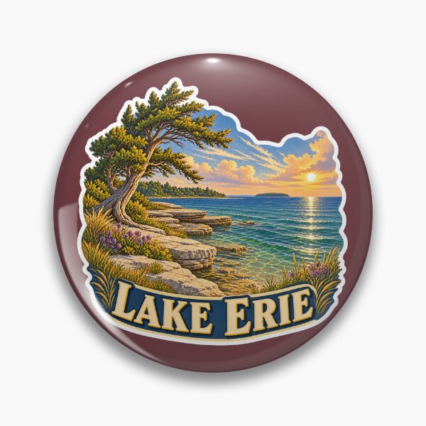 Item preview, Lake Erie Vintage Canadian Great Lakes Travel Print designed and sold by PinUpPizzazz.