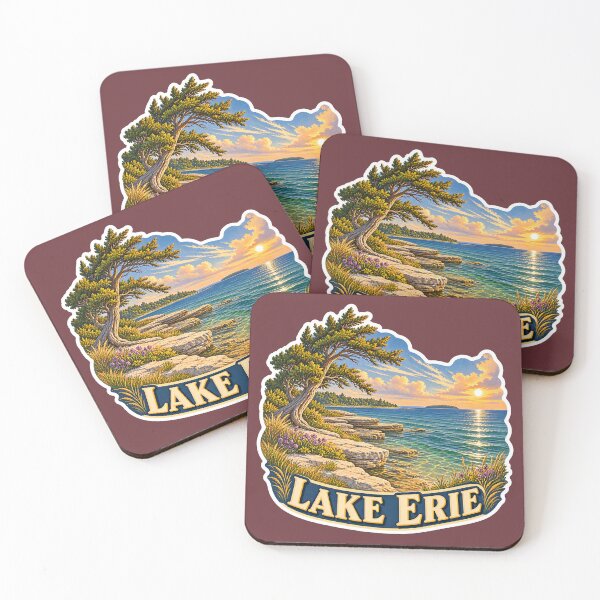 Item preview, Lake Erie Vintage Canadian Great Lakes Travel Print designed and sold by PinUpPizzazz.