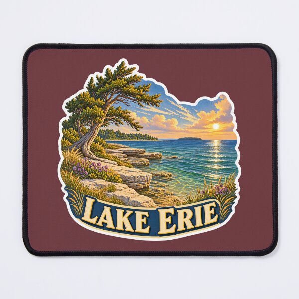 Item preview, Lake Erie Vintage Canadian Great Lakes Travel Print designed and sold by PinUpPizzazz.