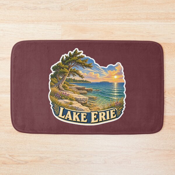 Item preview, Lake Erie Vintage Canadian Great Lakes Travel Print designed and sold by PinUpPizzazz.