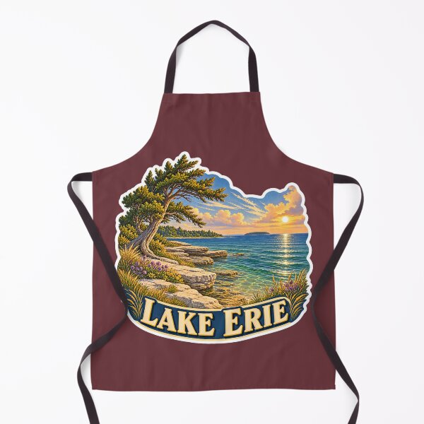 Item preview, Lake Erie Vintage Canadian Great Lakes Travel Print designed and sold by PinUpPizzazz.
