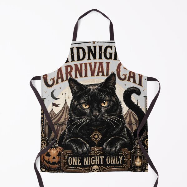 Item preview, Midnight Carnival Cat Black Cat Halloween Retro Poster designed and sold by BernoNickel.