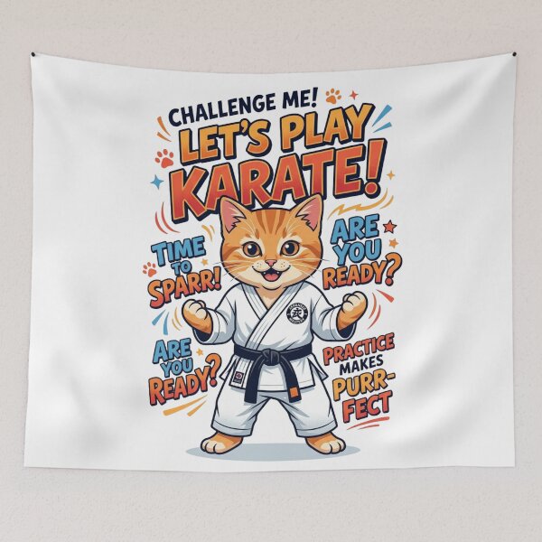Item preview, Challenge Me Let's Play Karate Cat designed and sold by Alaric4you.