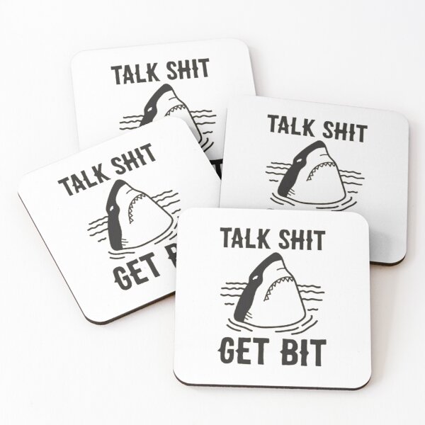 Item preview, Bold Humor and Marine Attitude – Talk Shit Get Bit Shark Design designed and sold by WATEKE.