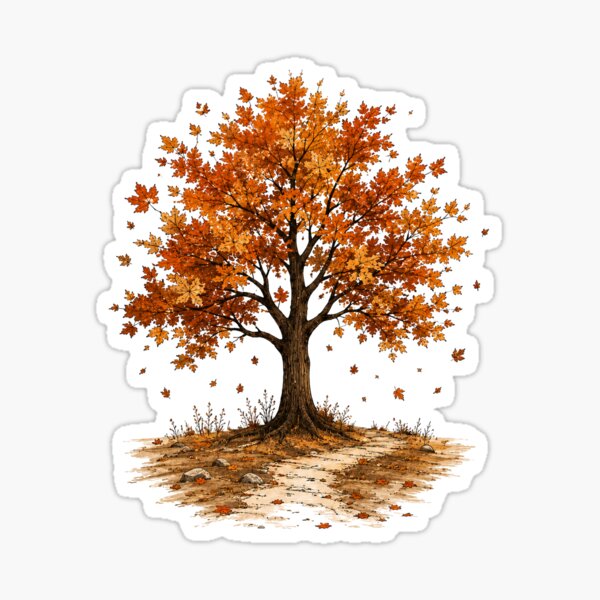 Item preview, Autumn tree – oak with autumn leaves designed and sold by KALIMOOO.
