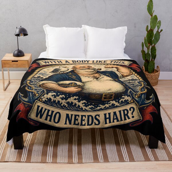 Item preview, With a Body Like This, Who Needs Hair? Sea Captain Crest designed and sold by MadRealmDesigns.