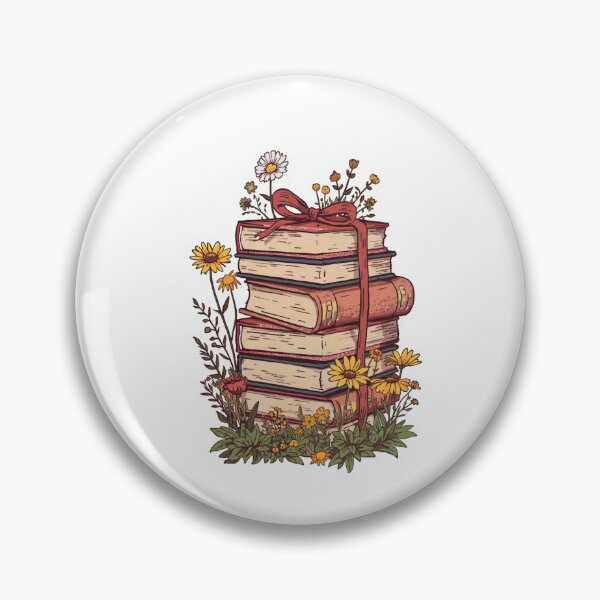 Item preview, Vintage Floral Book Stack With Wildflowers Cottagecore Reader Sticker designed and sold by NEL-BOX.