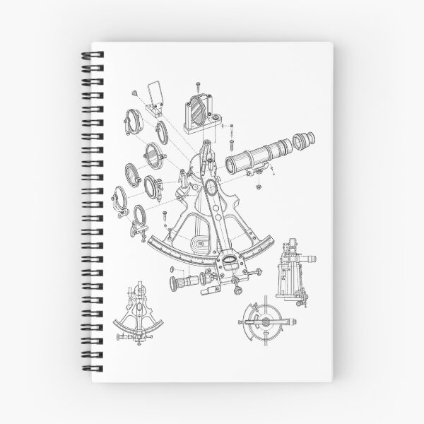 Item preview, Vintage Marine Sextant Anatomy - Nautical Patent Sketch designed and sold by The Blueprint Archive.