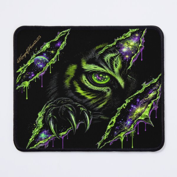 Item preview, Neon Toxic Tiger Eye Claw Tear - Acid Green Galaxy Cyber Spirit designed and sold by KingofHearts25.