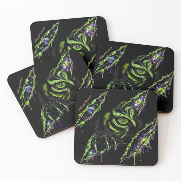 Item preview, Neon Toxic Tiger Eye Claw Tear - Acid Green Galaxy Cyber Spirit designed and sold by KingofHearts25.
