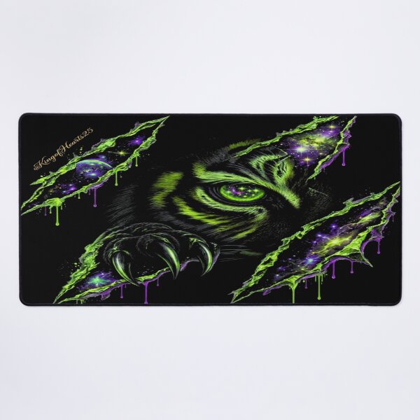 Item preview, Neon Toxic Tiger Eye Claw Tear - Acid Green Galaxy Cyber Spirit designed and sold by KingofHearts25.