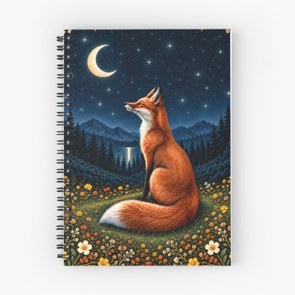 Item preview, Wild Red Fox Under the Moon in Enchanted Wildflower Forest designed and sold by DaisyHouse.
