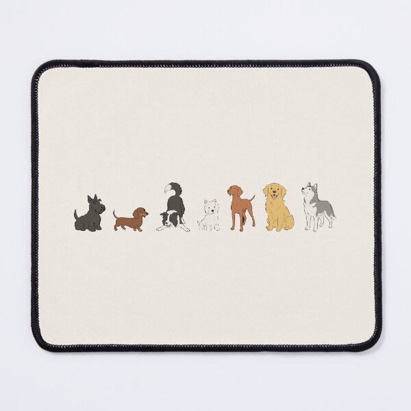 Item preview, Cute Dog Breeds Lineup Golden Retriever Husky Dachshund Art designed and sold by Cipher & Soul.