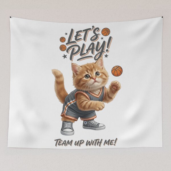Item preview, Cute Basketball Kitten Let's Play Team Up designed and sold by Alaric4you.