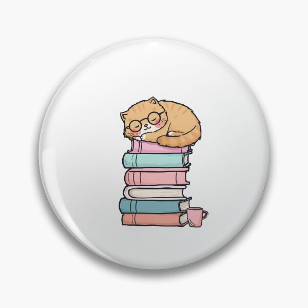 Item preview, Cute Sleeping Cat On Book Stack Cozy Reader Aesthetic Sticker designed and sold by NEL-BOX.