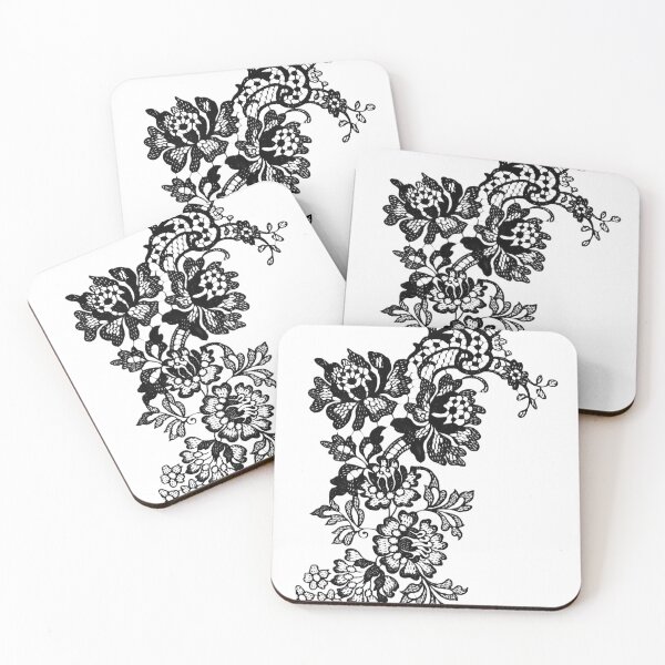 Item preview, Elegant Black Floral Lace Pattern designed and sold by T-shirts for hot people .