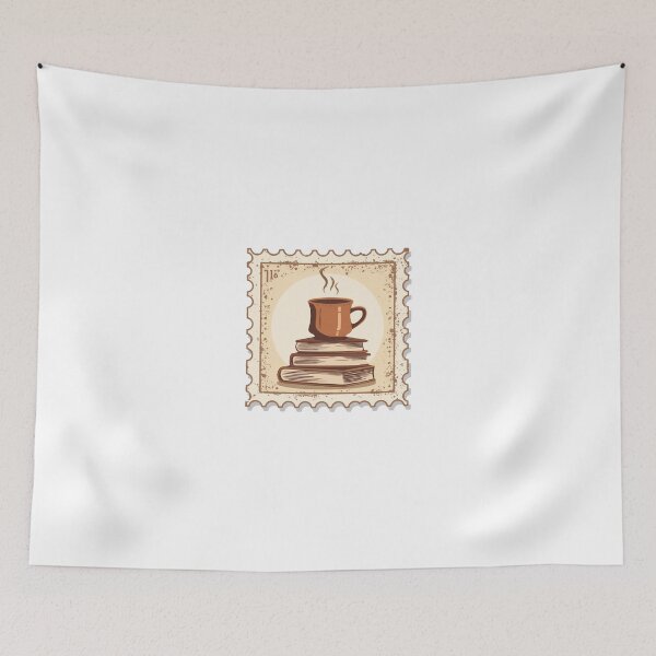 Item preview, Vintage Book And Coffee Postage Stamp Aesthetic Reader Sticker designed and sold by NEL-BOX.