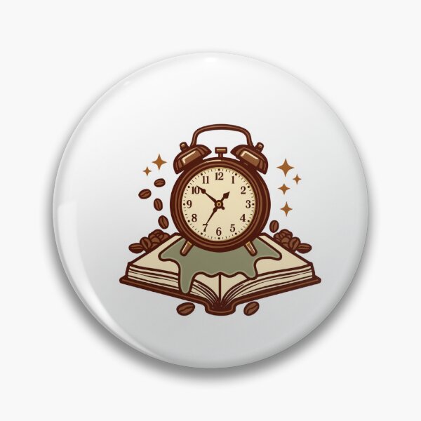 Item preview, Melting Clock And Open Book Coffee Lover Late Night Reader Sticker designed and sold by NEL-BOX.