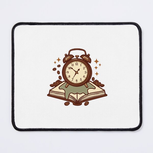 Item preview, Melting Clock And Open Book Coffee Lover Late Night Reader Sticker designed and sold by NEL-BOX.