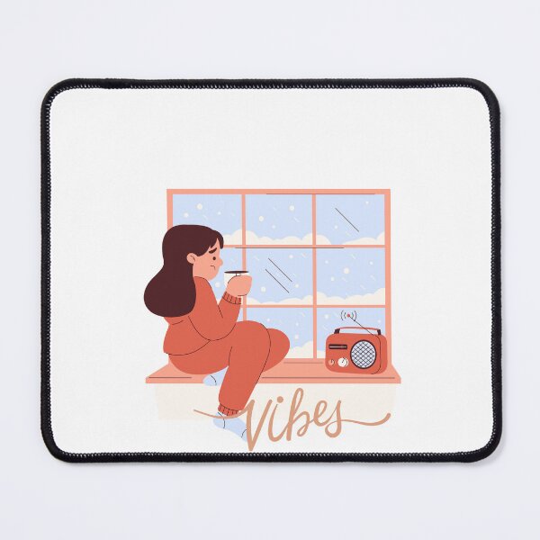 Item preview, Cozy Winter Vibes Girl Drinking Coffee Window Sticker designed and sold by Esraa-Arts.