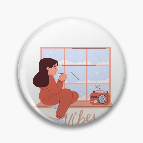 Item preview, Cozy Winter Vibes Girl Drinking Coffee Window Sticker designed and sold by Esraa-Arts.