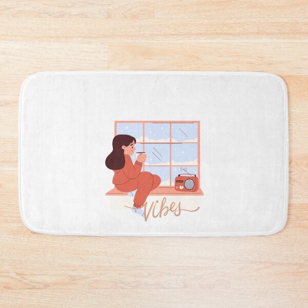 Item preview, Cozy Winter Vibes Girl Drinking Coffee Window Sticker designed and sold by Esraa-Arts.
