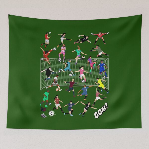 Item preview, Dynamic Diverse Soccer Players Action Collage Goal Art designed and sold by HBBS DESIGNS.