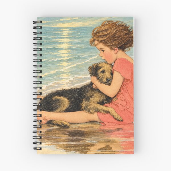 Item preview, Vintage Beach Wall Art, Girl with Dog Print, Don't Be Scared Children's Illustration by Jessie Willcox Smith designed and sold by RickE.