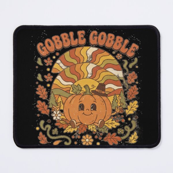 Item preview, Gobble Gobble – Retro Thanksgiving Pumpkin & Fall Sunburst designed and sold by PhotoArtMC.
