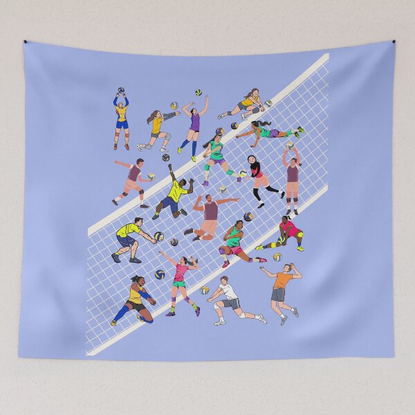 Item preview, Dynamic Diverse Volleyball Players Action Collage Team Art designed and sold by HBBS DESIGNS.