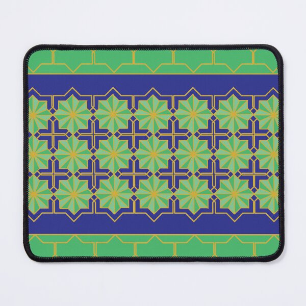 Item preview, Mosaic Geometric Pattern in Royal Blue and Emerald Green designed and sold by RedDragonStudio.