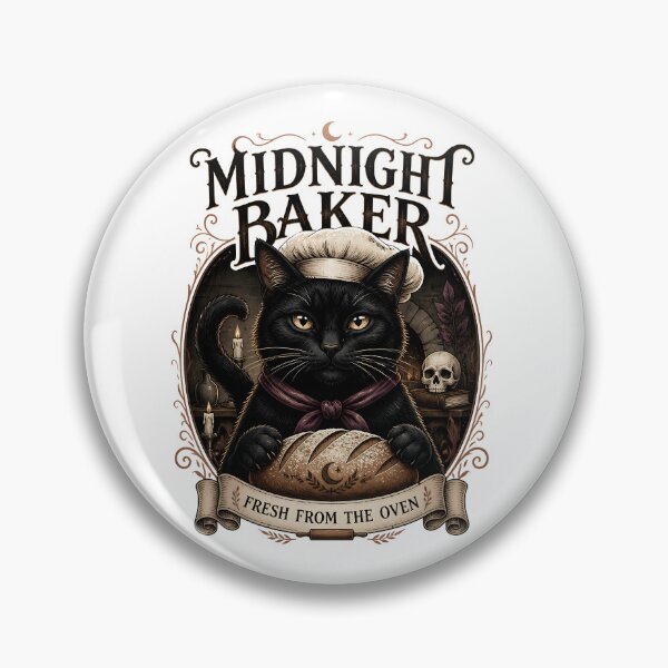 Item preview, Midnight Baker Black Cat Halloween Gothic Storybook Art designed and sold by RoyesButler.