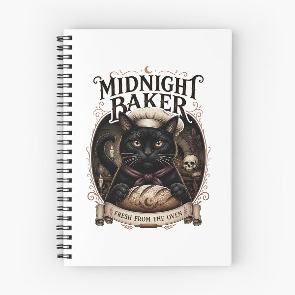 Item preview, Midnight Baker Black Cat Halloween Gothic Storybook Art designed and sold by RoyesButler.