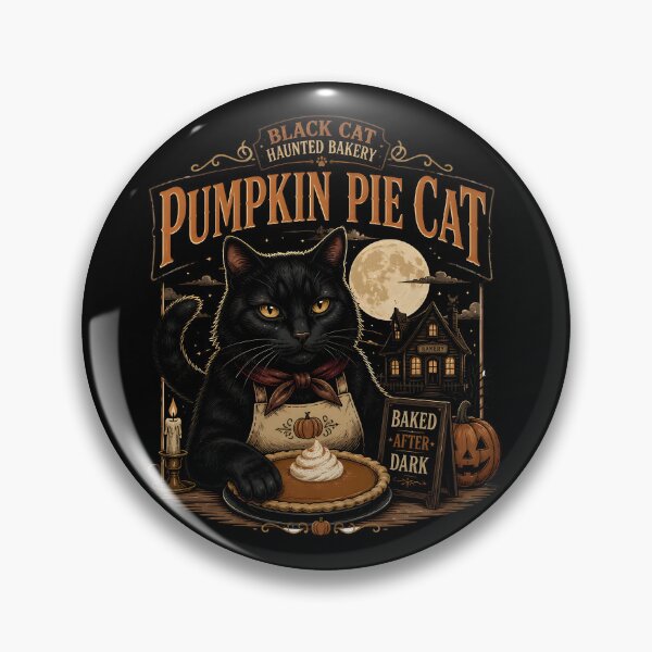 Item preview, Pumpkin Pie Cat Black Cat Halloween Retro Poster designed and sold by RoyesButler.