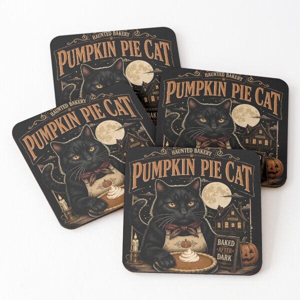 Item preview, Pumpkin Pie Cat Black Cat Halloween Retro Poster designed and sold by RoyesButler.