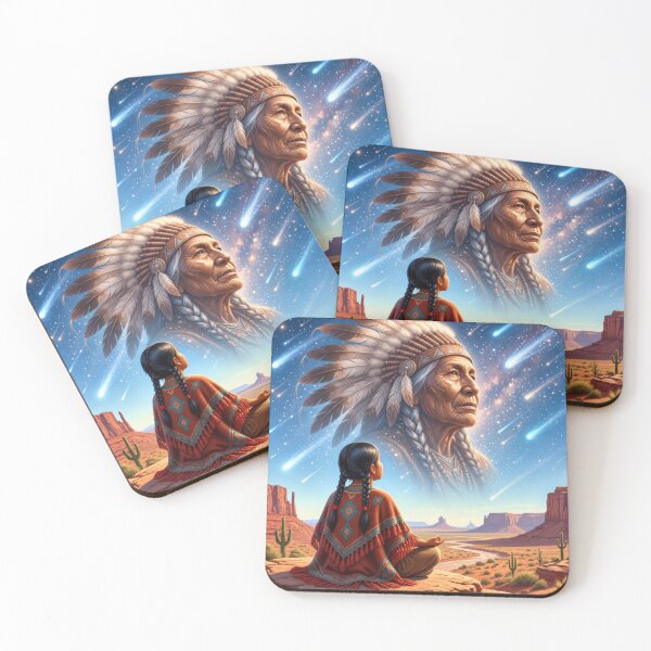 Item preview, Native American Elder Spirit | Desert Night Sky | Celestial Wisdom Fantasy Art designed and sold by GarnerSupplyCo.
