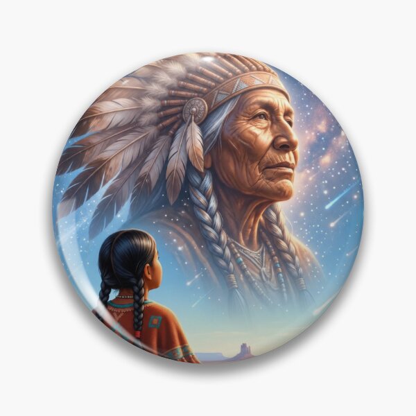 Item preview, Native American Elder Spirit | Desert Night Sky | Celestial Wisdom Fantasy Art designed and sold by GarnerSupplyCo.