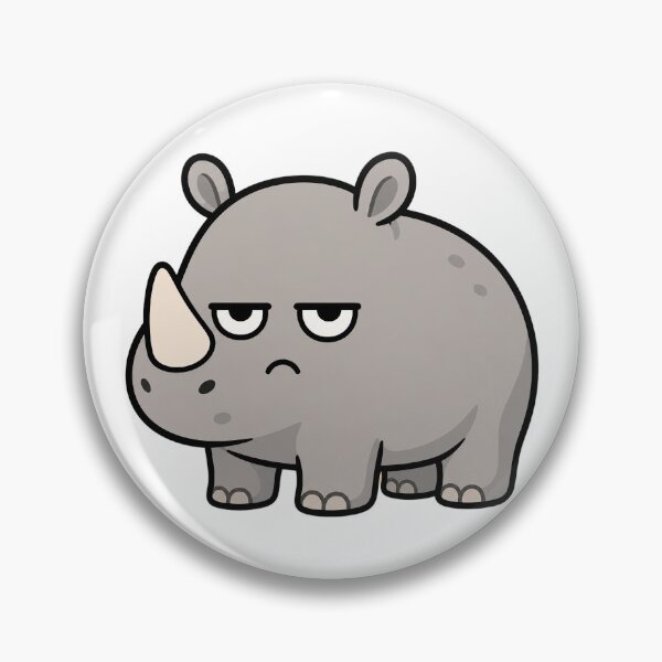 Item preview, Unimpressed Rhino Resting Bitch Face Cartoon designed and sold by Bitchy Little Things.