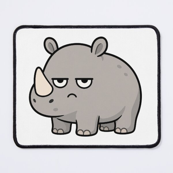 Item preview, Unimpressed Rhino Resting Bitch Face Cartoon designed and sold by Bitchy Little Things.