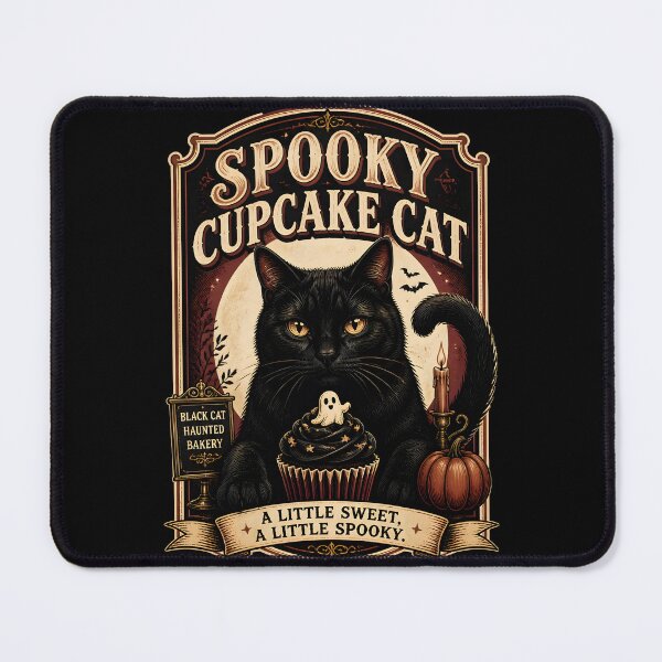Item preview, Spooky Cupcake Cat Black Cat Halloween Retro Poster designed and sold by RoyesButler.