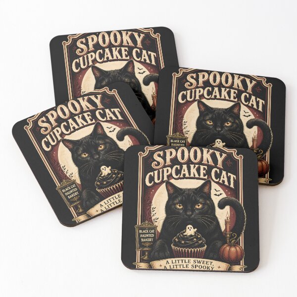 Item preview, Spooky Cupcake Cat Black Cat Halloween Retro Poster designed and sold by RoyesButler.