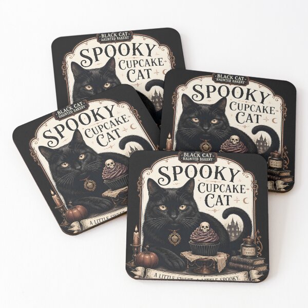Item preview, Spooky Cupcake Cat Black Cat Halloween Gothic Storybook Art designed and sold by RoyesButler.