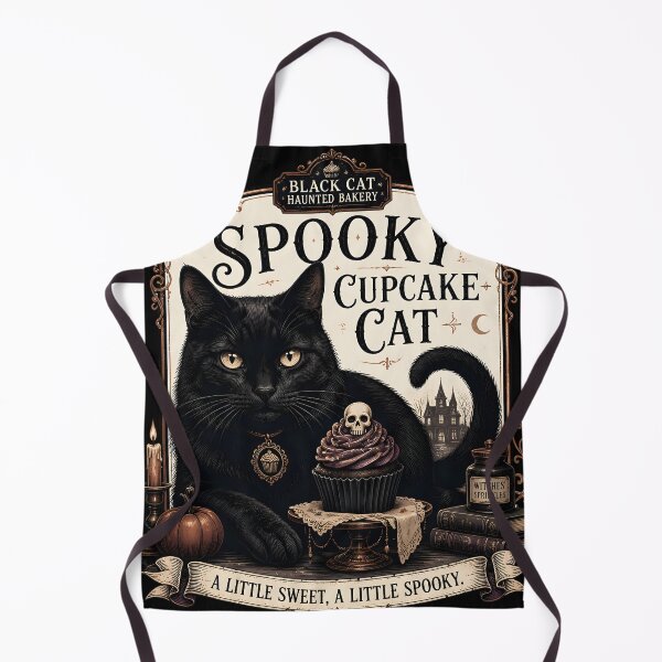 Item preview, Spooky Cupcake Cat Black Cat Halloween Gothic Storybook Art designed and sold by RoyesButler.