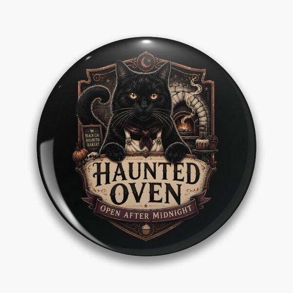 Item preview, Haunted Oven Black Cat Halloween Gothic Storybook Art designed and sold by RoyesButler.