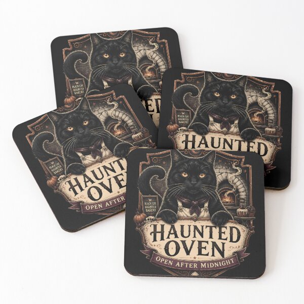 Item preview, Haunted Oven Black Cat Halloween Gothic Storybook Art designed and sold by RoyesButler.