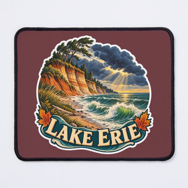 Item preview, Lake Erie Vintage Canadian Great Lakes Travel Print designed and sold by PinUpPizzazz.